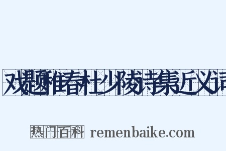 戏题稚春杜少陵诗集近义词是什么意思的图片